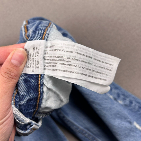 Abercrombie and Fitch The Mom High Rise Jeans Size 28/6 Blue Denim Button Fly - Picture 5 of 11